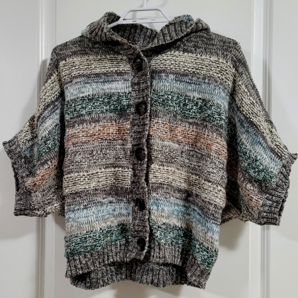 Garage button down sweater with hood